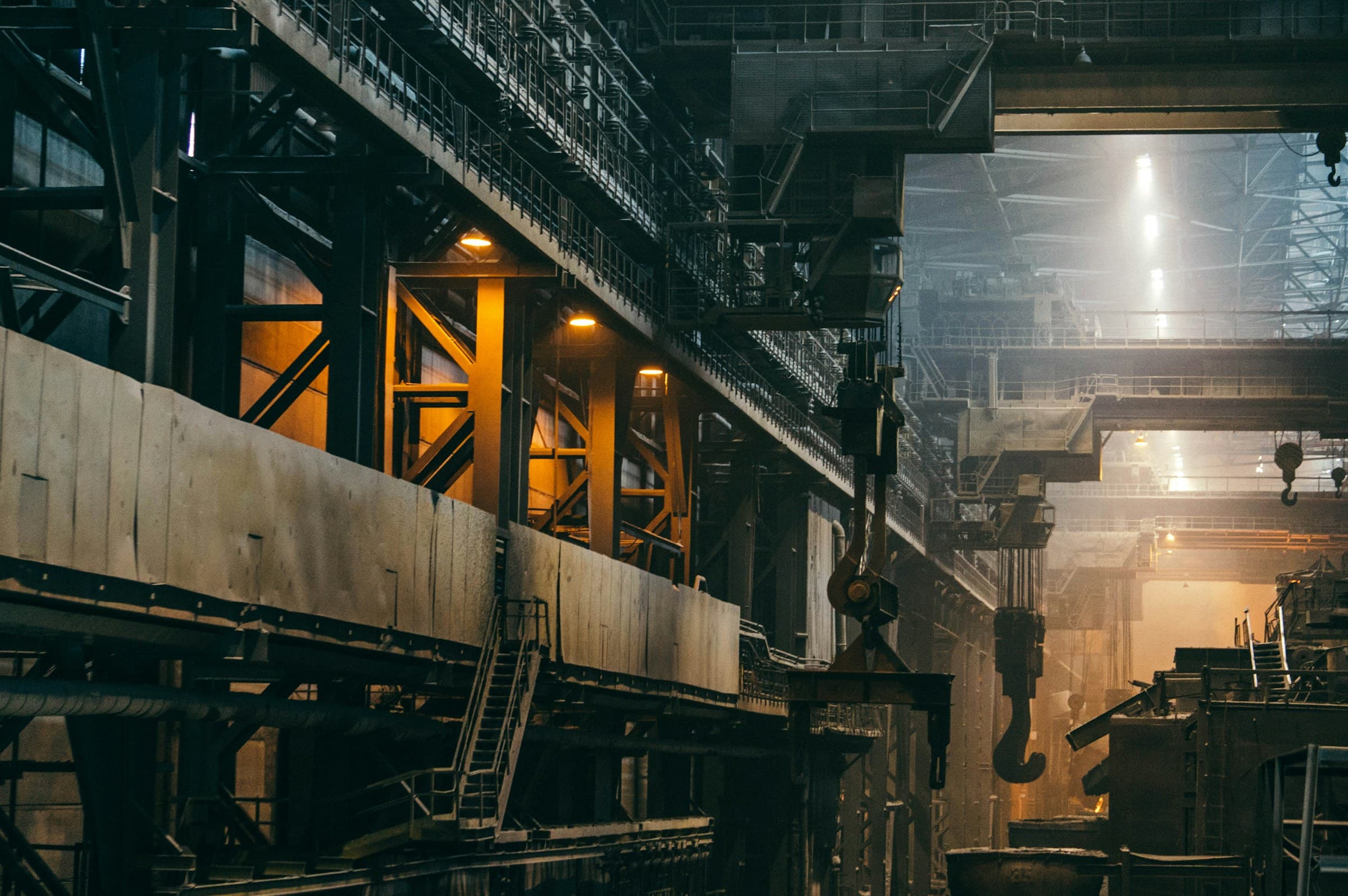 Interior of a heavy industrial production facility